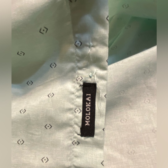 Molokai Surf Club short sleeve button-down shirt.  Size XXL.  Mint green - Picture 9 of 12